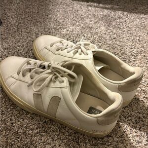 Veja Cream and Tan Sneakers